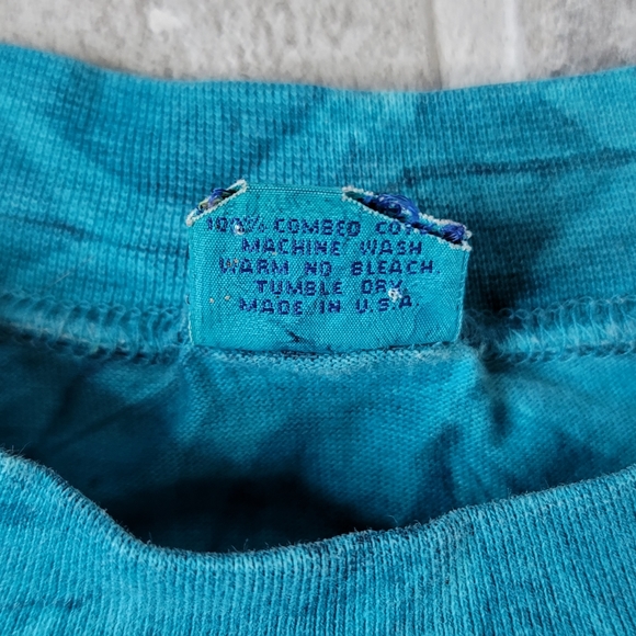 Whalewatch Waikoloa Hawaii Ocean Blue Tie Dye Summer Vintage Tee Men's Size XL - Picture 13 of 13